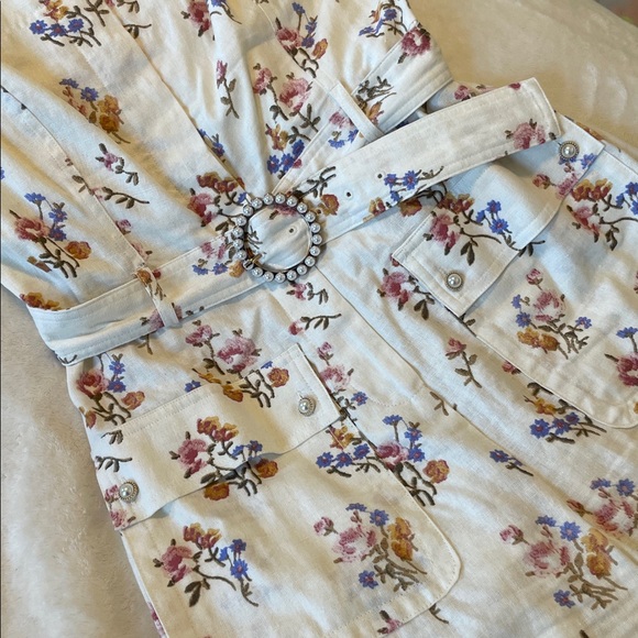 House of Harlow 1960 Floral Belted Romper - Picture 4 of 5